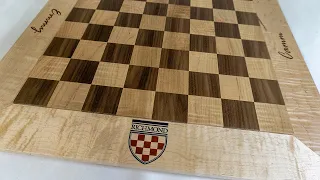 Making a Chess Board with School Logos and Inlaid Names | A Wedding Gift