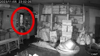 CCTV footage is the real ghost for aggressively attacking a sleeping individual #trending #viral