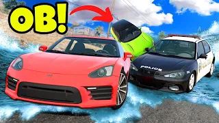 Escape the Flood But It's During a Police Chase in BeamNG Drive Mods!