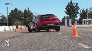 Mazda 3 2019   Maniobra de esquiva moose test y eslalon   km77 com