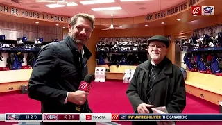 Blue Jackets broadcasters Jeff Rimer & Jody Shelley tour Bell Centre's famous locker room