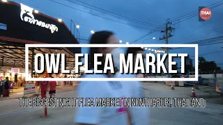 [4K] Owl Flea Market - The Biggest Night Flea Market in NONTHABURI, THAILAND #walking #4k #ตลาดนกฮูก