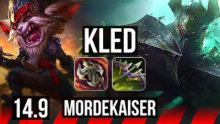 KLED vs MORDEKAISER (TOP) | 7 solo kills, 48k DMG, 2400+ games, 22/4/14 | NA Master | 14.9