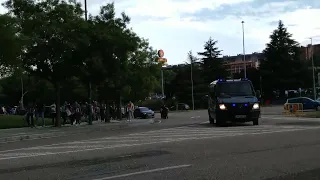 GRANDE LA AFICION DEL GETAFE A SU LLEGADA A ZORRILLA