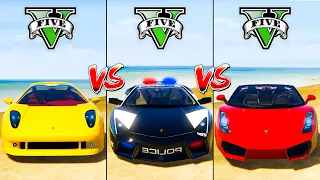 Lamborghini Gallardo vs Police Lamborghini Reventon vs Lamborghini Calà - GTA 5 Mods Which is best?