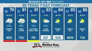 Rain, storms bring continued flash flood watch Wednesday in Southeast Texas