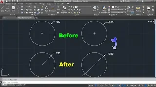 AutoCAD Radius Dimension Line to Center | AutoCAD Diameter Dimension Two Arrows