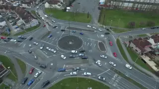 Swindon's Magic Roundabout from the air