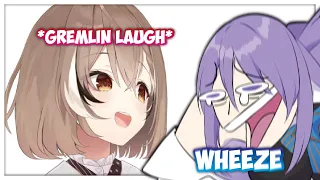 Moona loves Mumei's gremlin laugh and cant stop laughing over it...