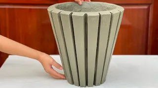 Simple and easy -  Instructions for making a unique potted plant from cement