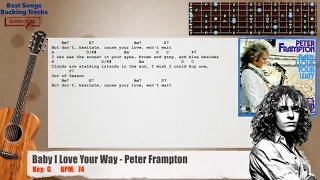 🎸 Baby I Love Your Way - Peter Frampton Guitar Backing Track with chords and lyrics