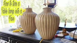 lamp into a vase a vase Diy. #VLOGTOBER  How to turn a lamp into a vase.