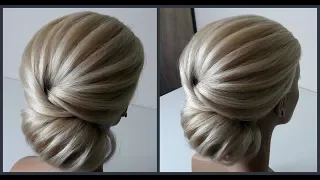 Легкий текстурный пучок.Красивые прически.Detailed training on hairdresses.Beautiful hairstyles.