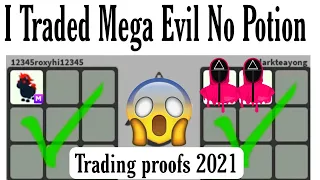 I TRADED MY MEGA EVIL UNICORN NO POTION IN ADOPT ME TRADING  PROOFS