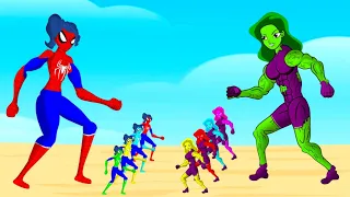 Evolution of SHE HULK Vs Evolution of SPIDER-GIRL : Who Will Win? | SUPER HEROES MOVIE ANIMATION