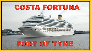 Cruise Ship Costa Fortuna Leaving Port of Tyne (Newcastle) 2022