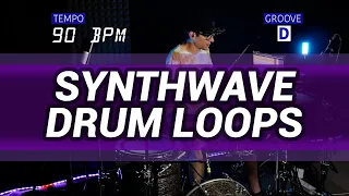 Synthwave drum loops 90 BPM // The Hybrid Drummer