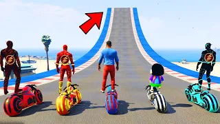 Franklin & Avengers Ultimate Bike Ramp Challenge With All Flash in GTA 5