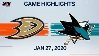 NHL Highlights | Ducks vs. Sharks – Jan. 27, 2020