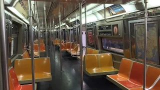 NYC Subway HD 60 FPS: Riding R68 D Train on 8th Avenue (Chambers Street to West 4th Street) 5/21/16