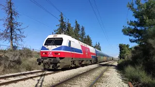 Sunny vs Cloudy Weather: Local and Intercity trains at Dekelia station. [4K 60 FPS]