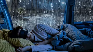 Goodbye Fatigue & Sleep Immediately with Strong Rain on Car at night, relaxing rain sounds for sleep