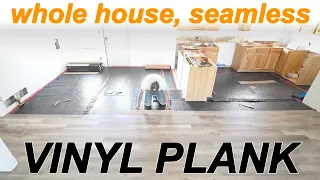 Full House Luxury Vinyl Plank Flooring Install with No Transitions | LVP "How To"