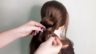 Как легко и быстро сделать красивую прическу с помощью валика для волос. Прически 2020 ©LOZNITSA