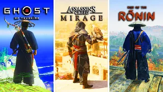 Ghost Of Tsushima vs Rise Of The Ronin vs Assassin's Creed Mirage PS5 Comparison