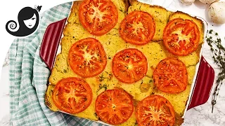 Vegan Savoury Bread Pudding - Eggless Recipe | Vegan Brinner Collab
