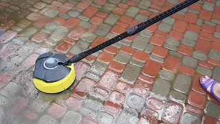 Чистка тротуарной плитки мойкой Karcher