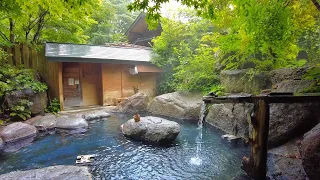 Staying at Hitou Onsen Ryokan with Open-air Bath Next to a Waterfall in Tochigi | Hatcho-no-Yu ASMR