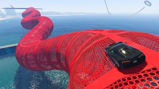 Twisted Gaint Tube Race - Unbelievable Map GTA 5