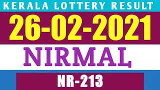 26/02/2021 NIRMAL NR-213 KERALA LOTTERY RESULT