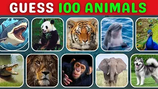 Guess 100 Animals  in 3 second 🐶🦒🦁 | animal quiz | animal quiz game