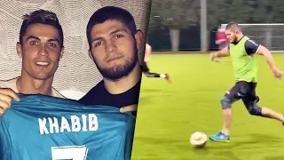 The UFC champion Khabib Nurmagomedov showing how good he is on a football pitch | Oh My Goal