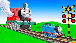【踏切アニメ】あぶない電車 TRAIN THOMAS | Fumikiri 3D Railroad Crossing Animation #3