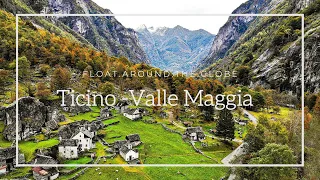Ticino | Tessin - Valle Maggia | Switzerland | drone 4k | aerialview | Cascade Foroglio & del Salto