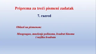 Priprema za treći pismeni zadatak (rešenja sa zadacima) 7. razred