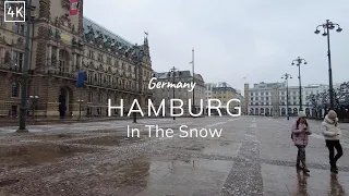 Hamburg in the Snow Walking Tour 4K - Hamburg - Germany (60fps)