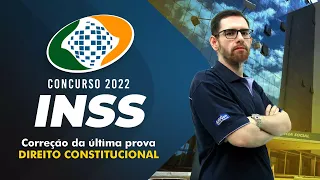 Aula de Direito Constitucional - Concurso INSS 2022 - Correção da última prova - AlfaCon | Ao Vivo