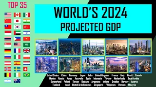 Top 35 World's Biggest Economy - 2024 Projected GDP
