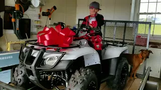 Justin getting his 4 wheeler for Christmas.