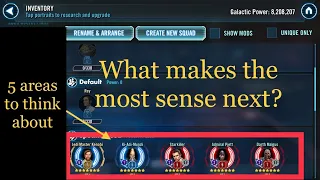 Deciding What to Farm Next in SWGOH - New Player Advice