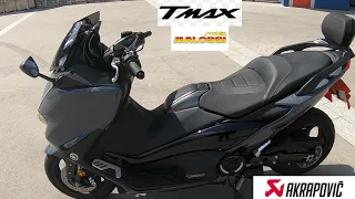 Essaie du Tmax 560 2021 akrapovic test et présentation