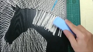DIY string art  |PASTEL PICTURE |  TUTORIAL  |Wall Decor |horse| simple | easy Pinterest Designs