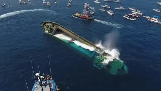 Drone Captures Sinking of 180' Cargo Ship "Voici Bernadette"