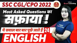 SSC CGL/CPO English Classes 2022 | English Most Asked Questions for SSC Exams - 24| By Ananya Ma'am