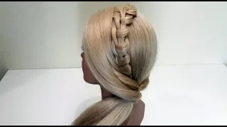 Красивая быстрая и легкая прическа.Подробный видео урок.Beautiful fast and easy hairstyle.