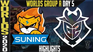 SN vs G2 Highlights | Worlds 2020 Group A Day 5 - LoL World Championship | Suning vs G2 Esports